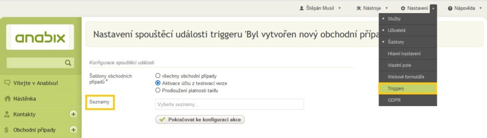 Rozšíření triggerů